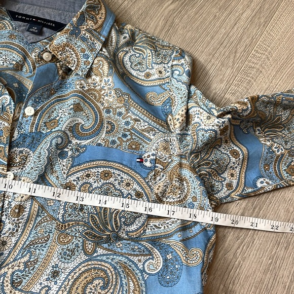 Tommy Hilfiger Blue and brown Paisley, cotton button-down shirt - Picture 4 of 8
